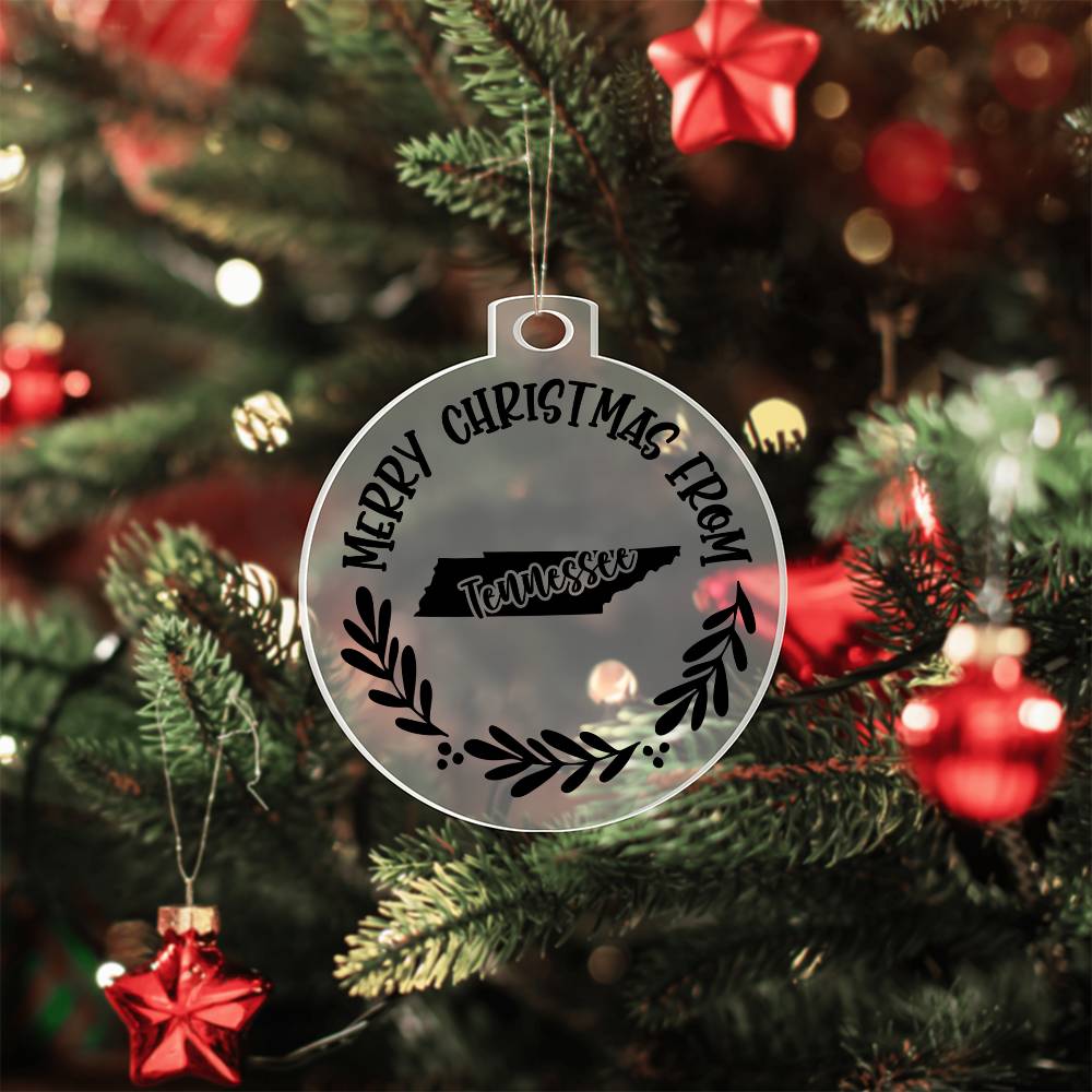 Merry Christmas From Tennessee - Acrylic Ornament