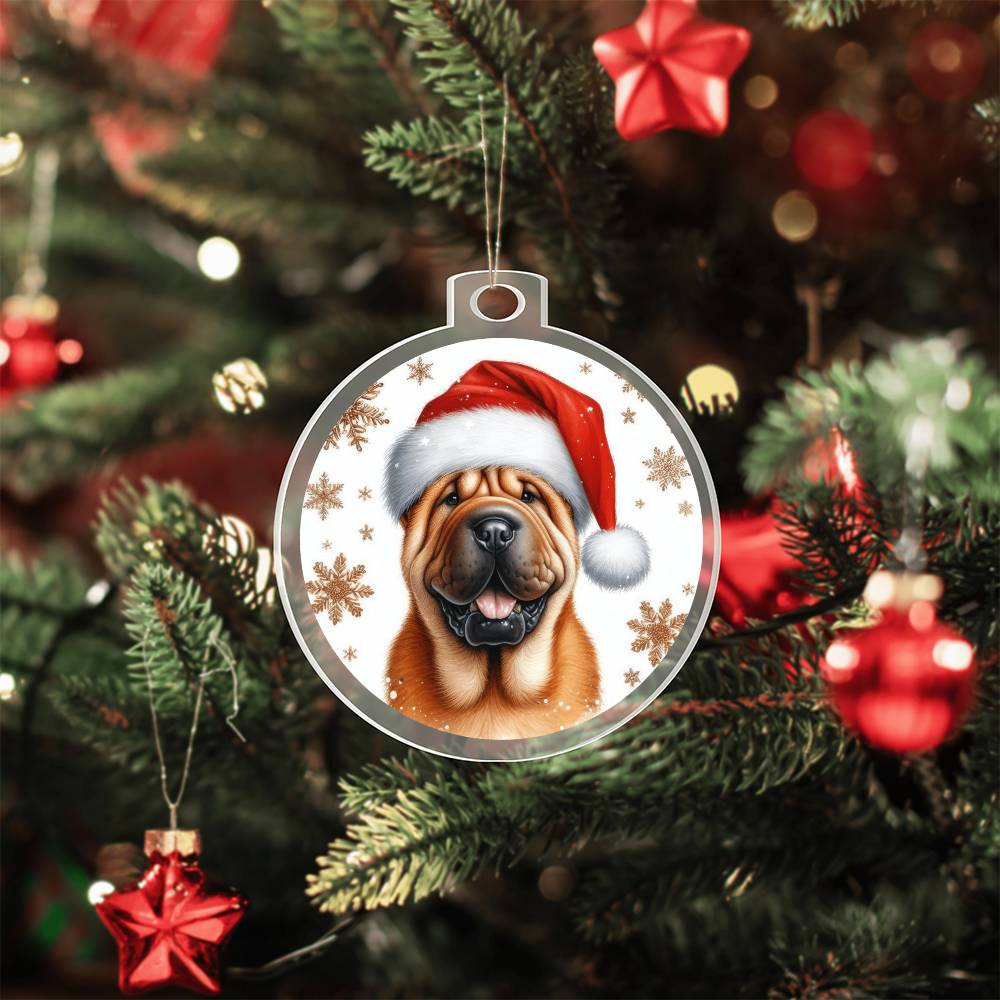 Christmas Dog - Shar-Pei - Acrylic Ornament