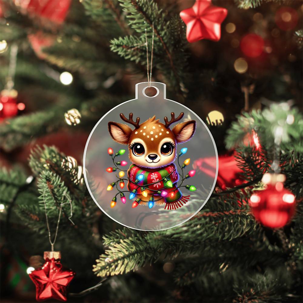 Cute Christmas Reindeer 011 - Acrylic Ornament
