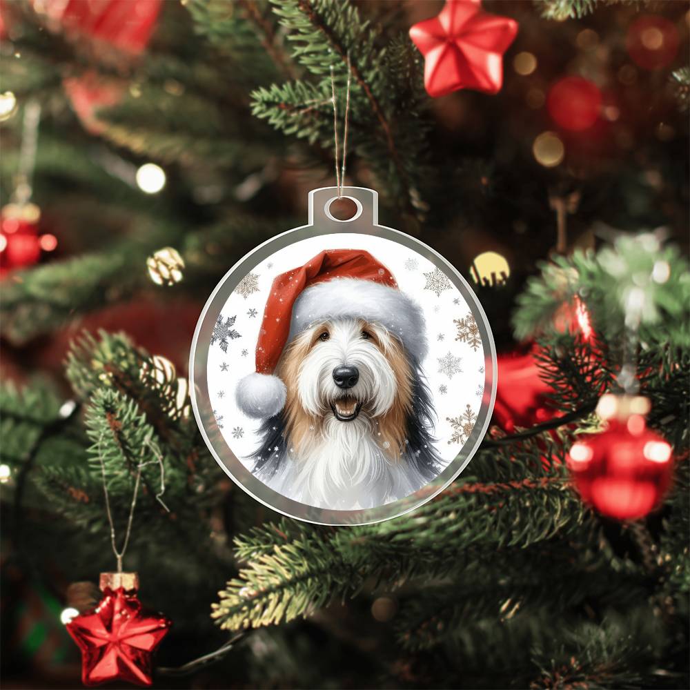 Christmas Dog - Old English Sheepdog - Acrylic Ornament
