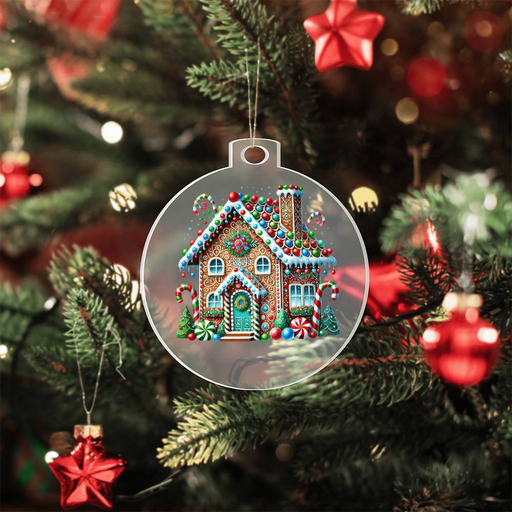 Christmas Gingerbread House 016 - Acrylic Ornament
