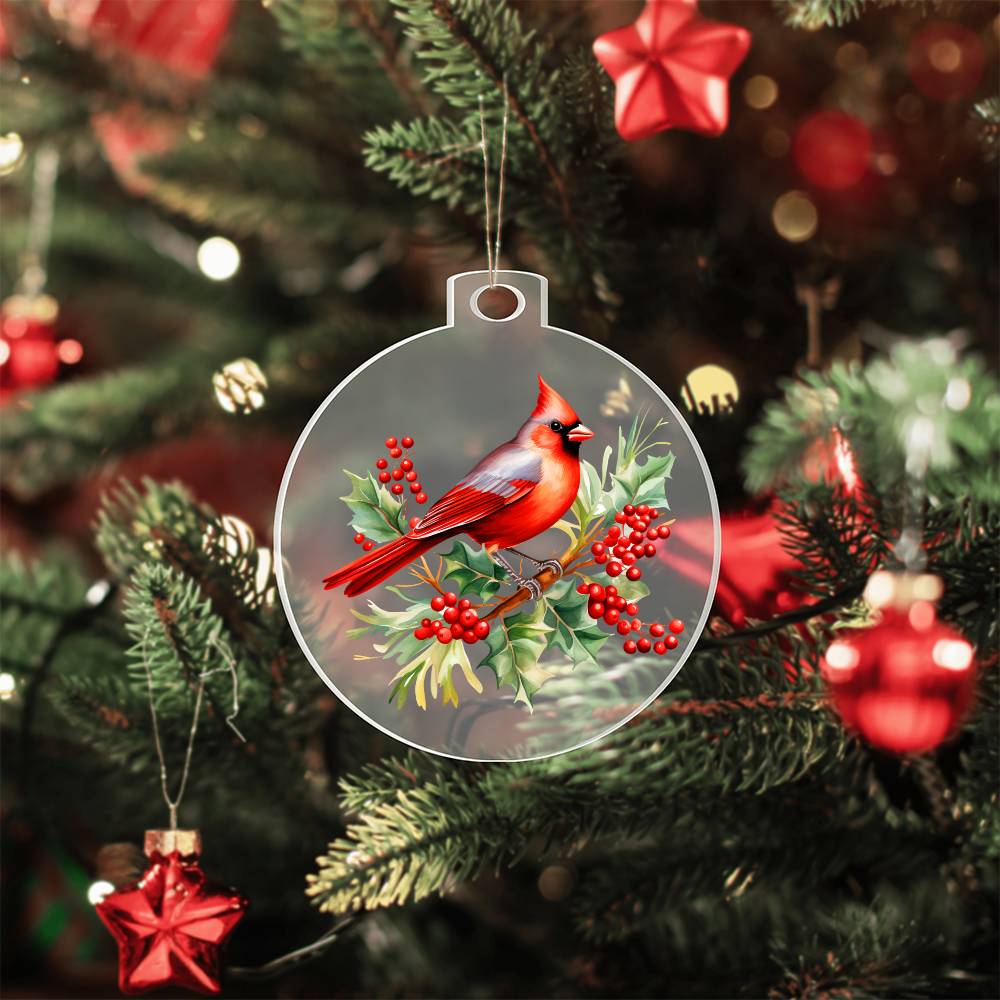 Christmas Cardinal 001 - Acrylic Ornament