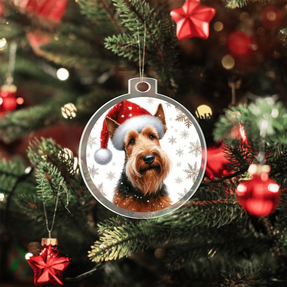 Christmas Dog - Irish Terrier - Acrylic Ornament