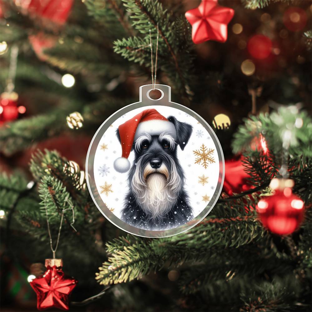 Christmas Dog - Giant Schnauzer - Acrylic Ornament