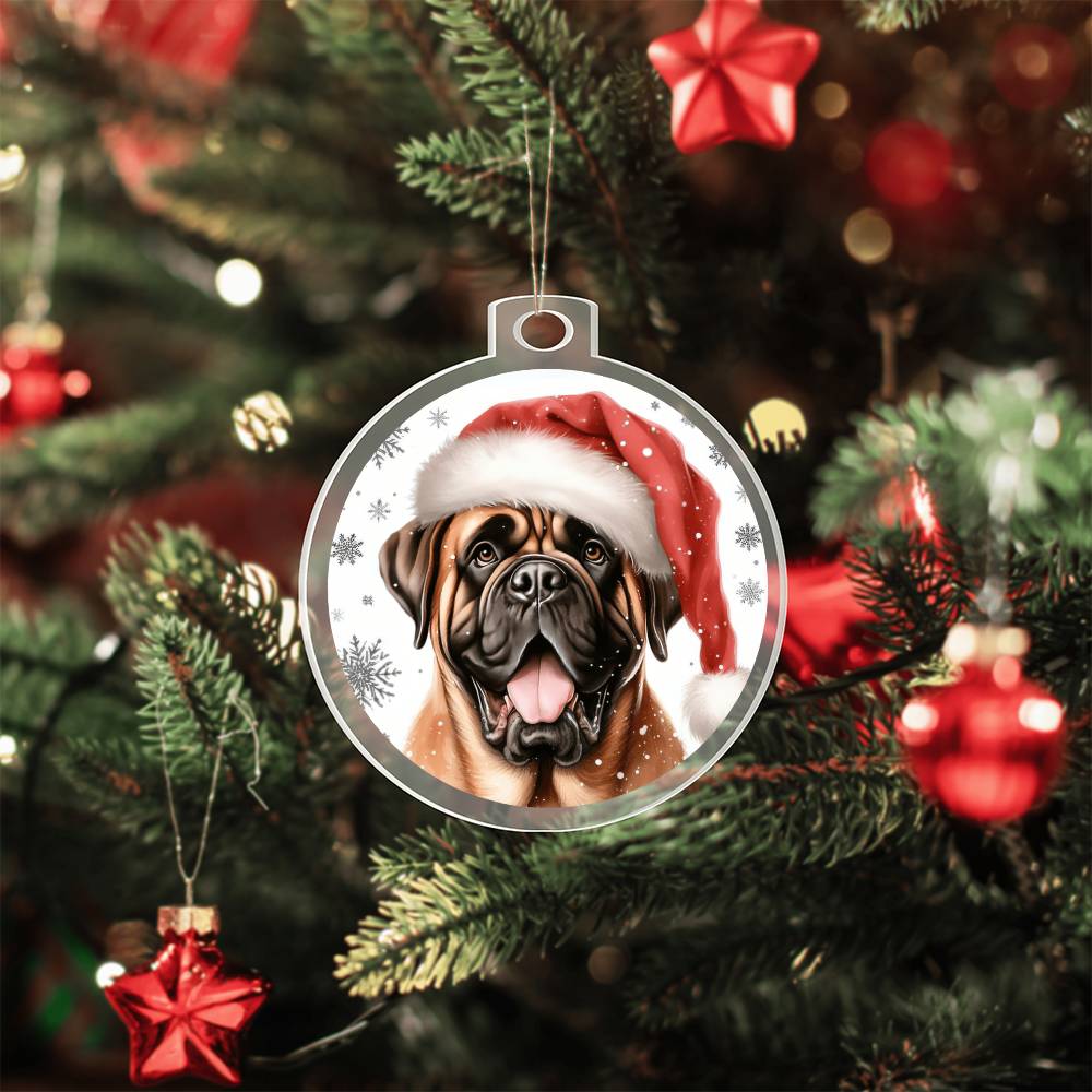 Christmas Dog - Mastiff - Acrylic Ornament