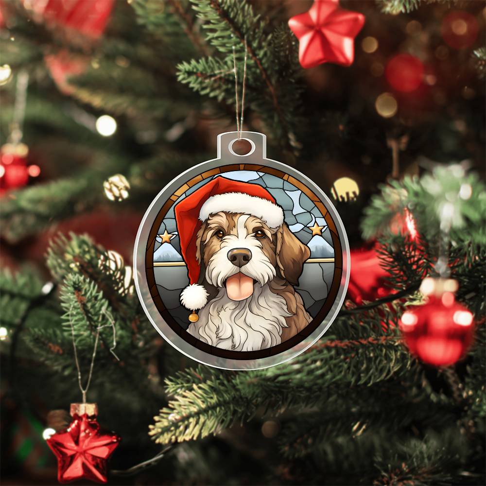 Dog Stained Glass Christmas Design 021 - Acrylic Ornament