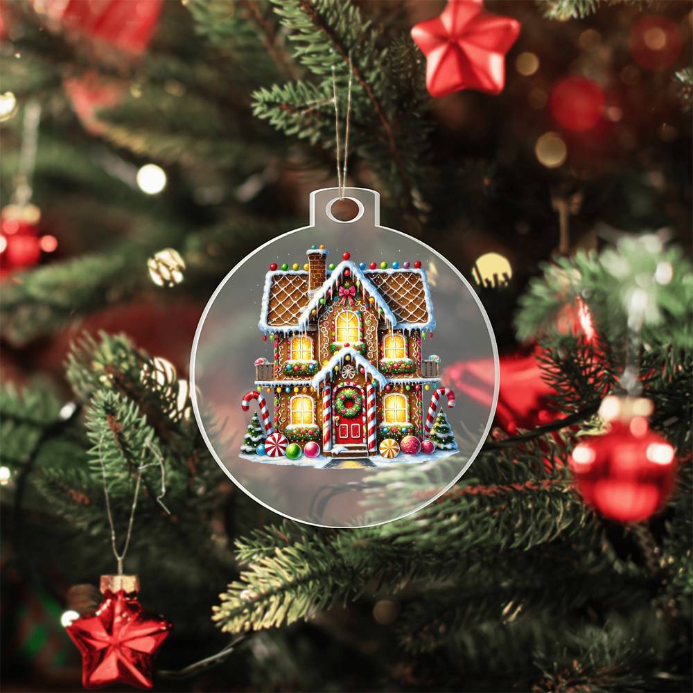 Christmas Gingerbread House 022 - Acrylic Ornament