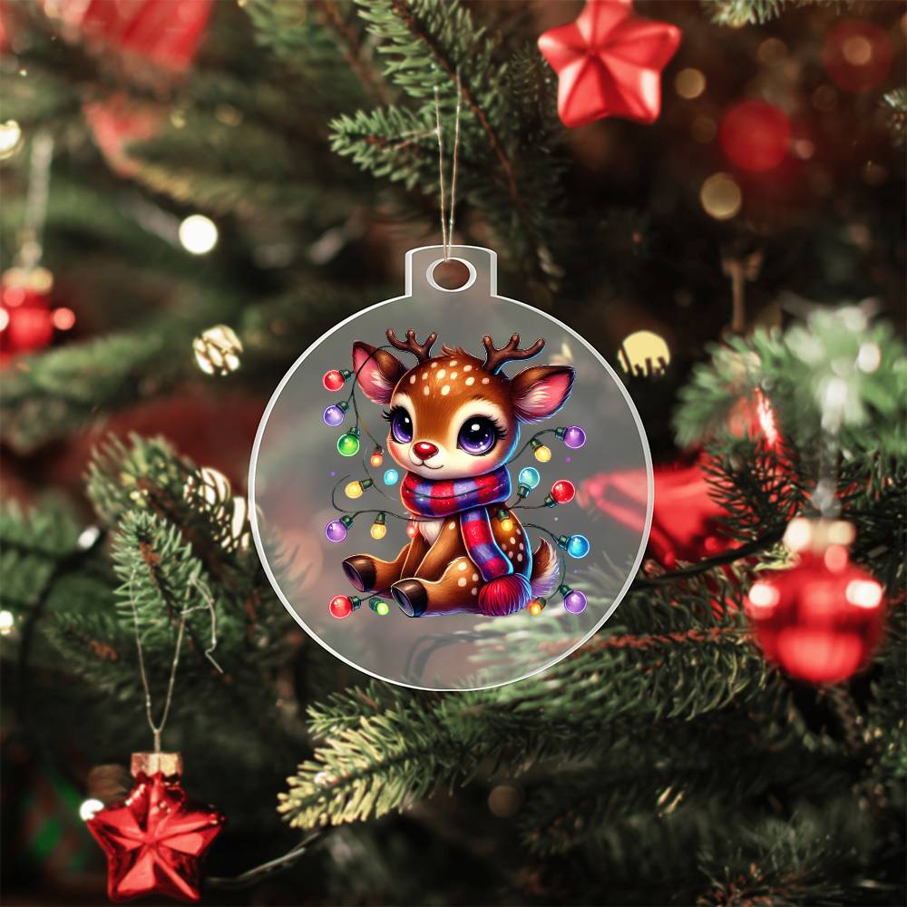 Cute Christmas Reindeer 022 - Acrylic Ornament