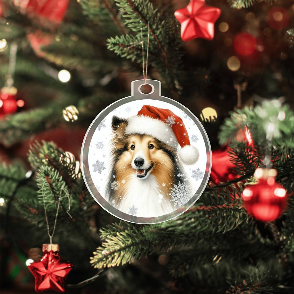 Christmas Dog - Shetland Sheepdog - Acrylic Ornament