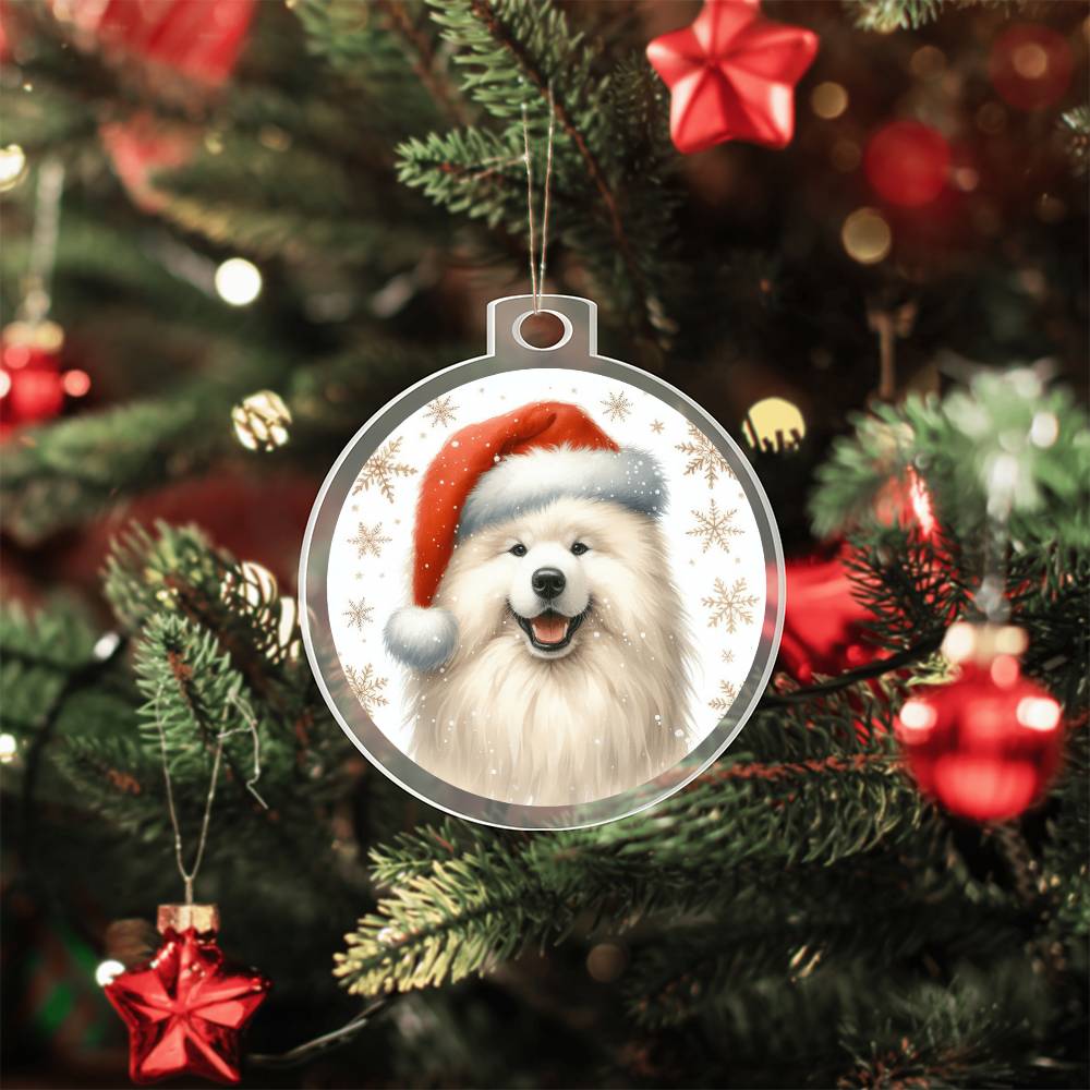 Christmas Dog - Samoyed - Acrylic Ornament