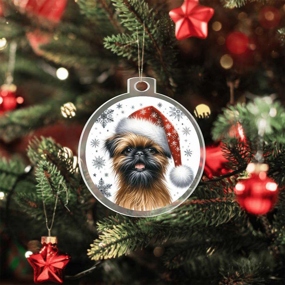 Christmas Dog - Brussels Griffon - Acrylic Ornament