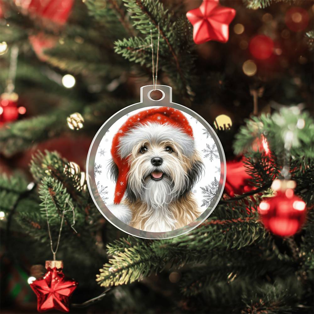 Christmas Dog - Dandie Dinmont Terrier - Acrylic Ornament