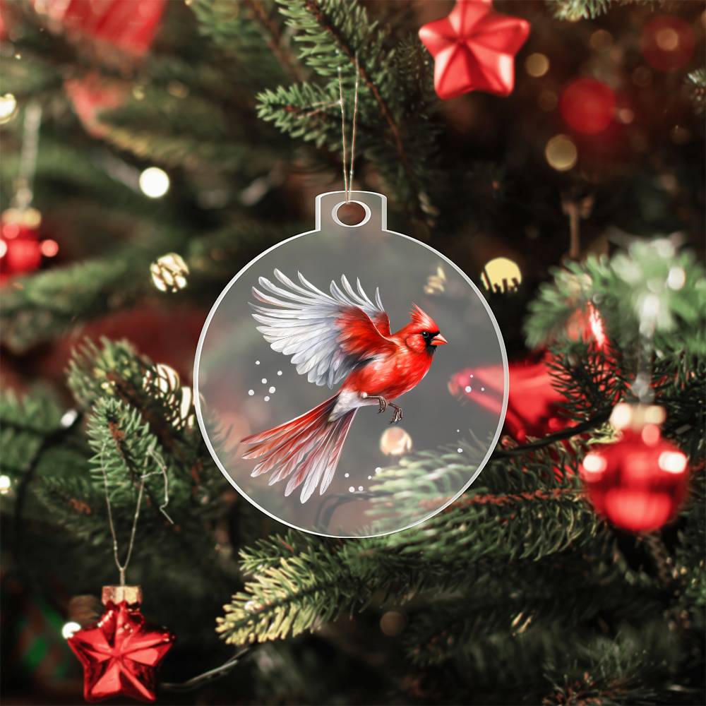 Christmas Cardinal 005 - Acrylic Ornament