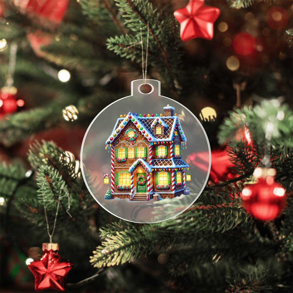 Christmas Gingerbread House 019 - Acrylic Ornament