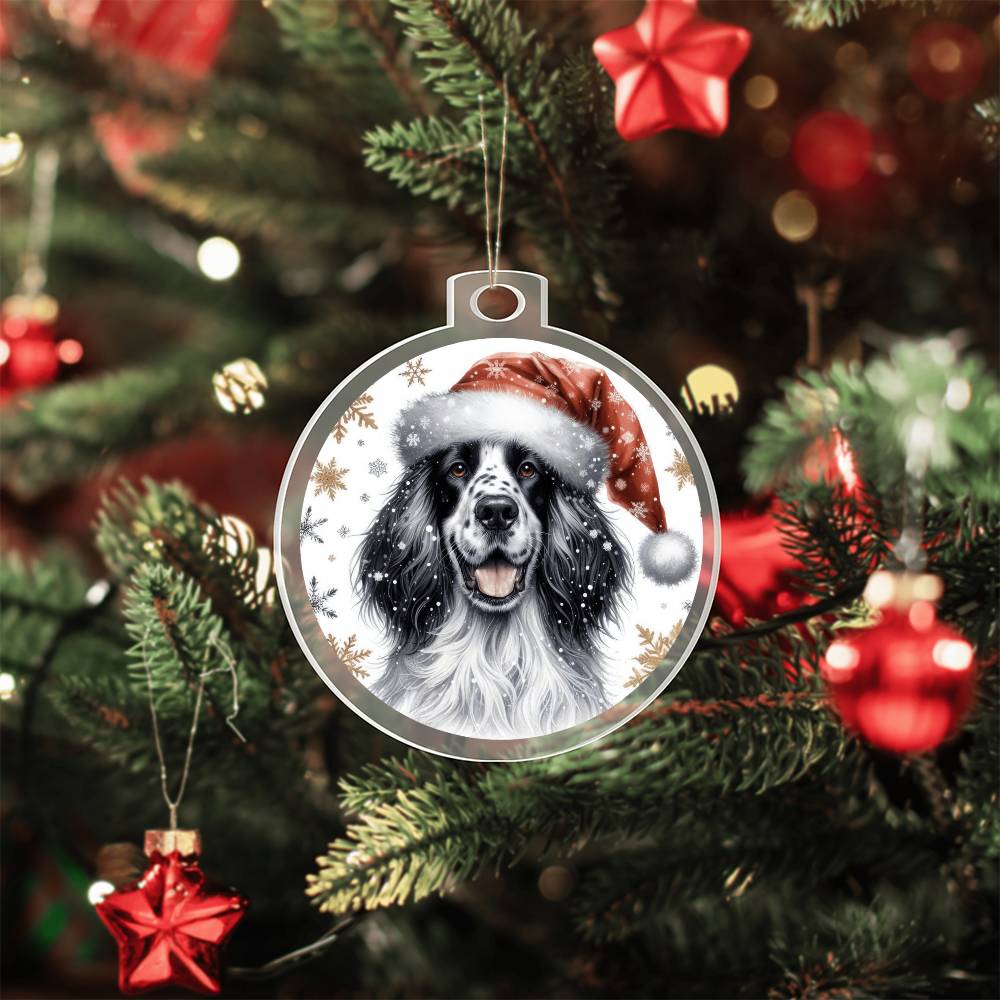 Christmas Dog - English Setter - Acrylic Ornament