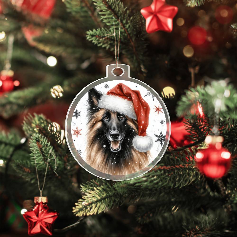 Christmas Dog - Belgian Shepherd Laekenois - Acrylic Ornament