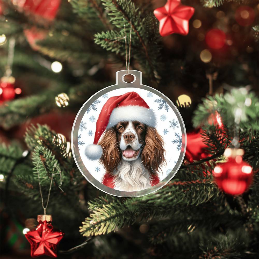 Christmas Dog - English Springer Spaniel - Acrylic Ornament