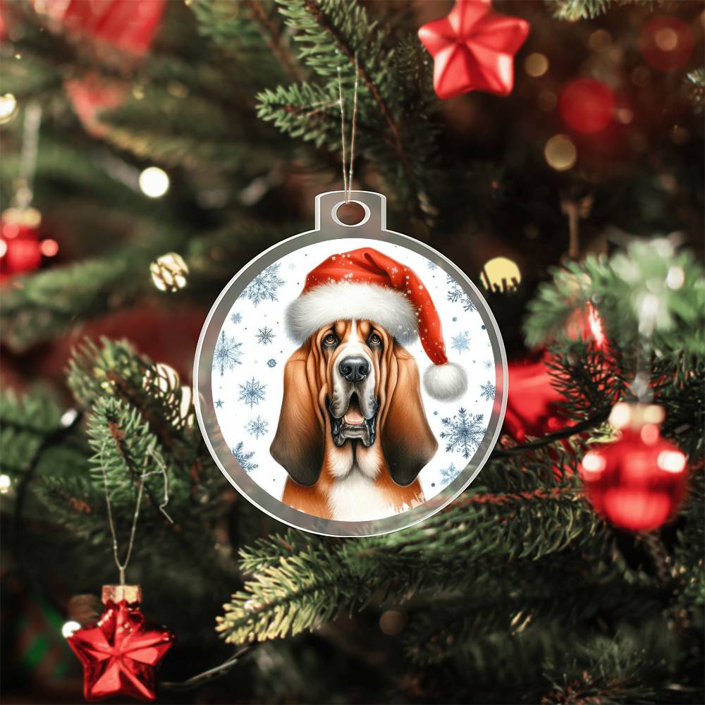 Christmas Dog - Bloodhound - Acrylic Ornament