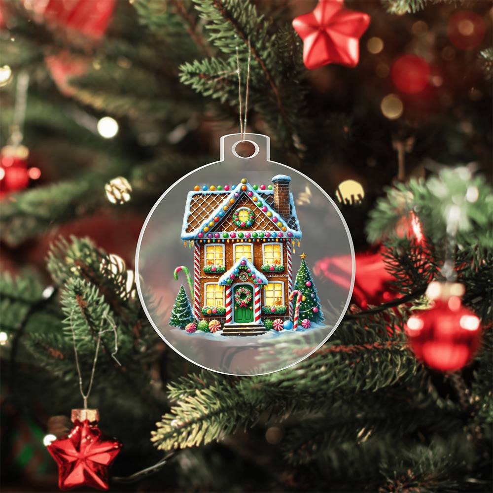 Christmas Gingerbread House 020 - Acrylic Ornament