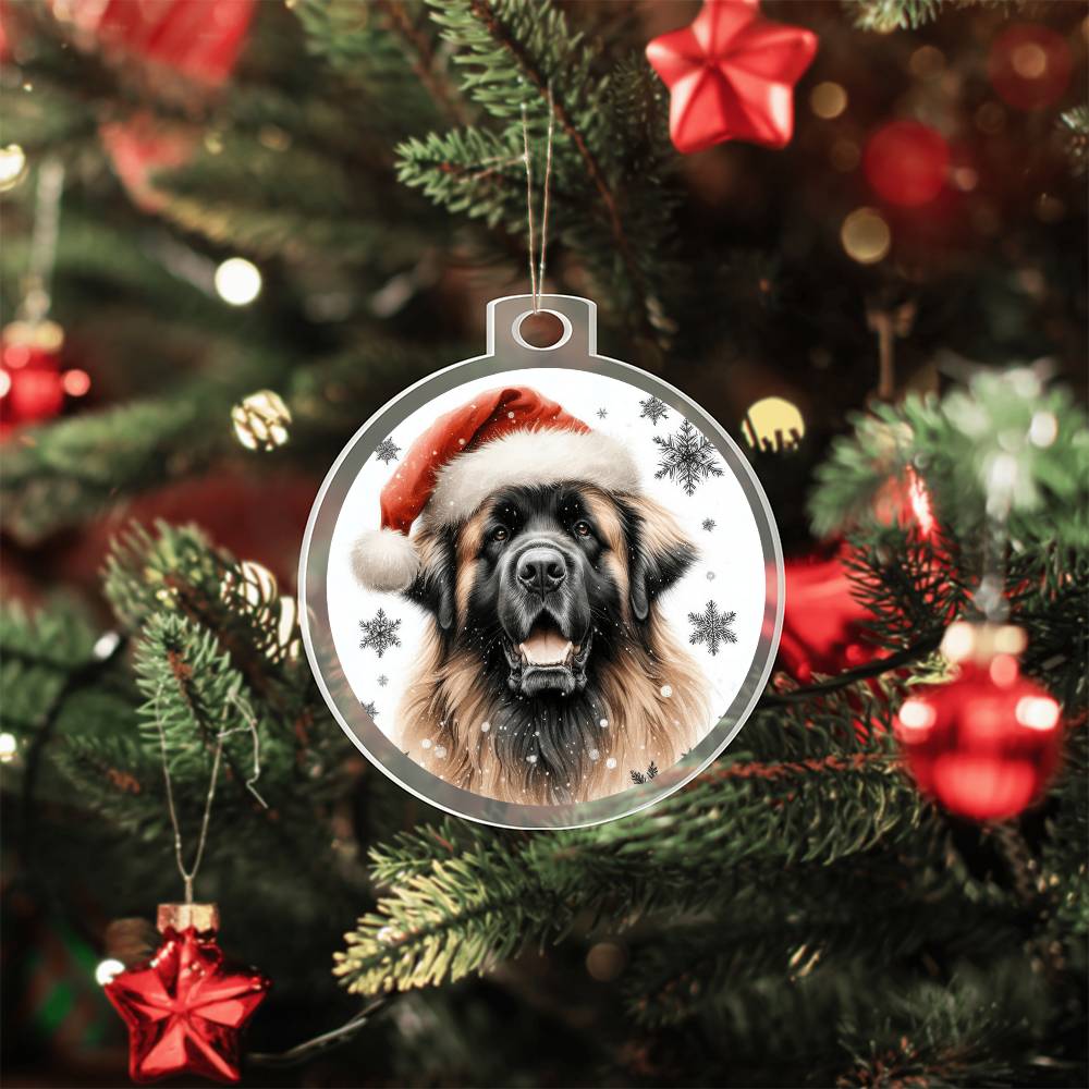 Christmas Dog - Leonberger - Acrylic Ornament