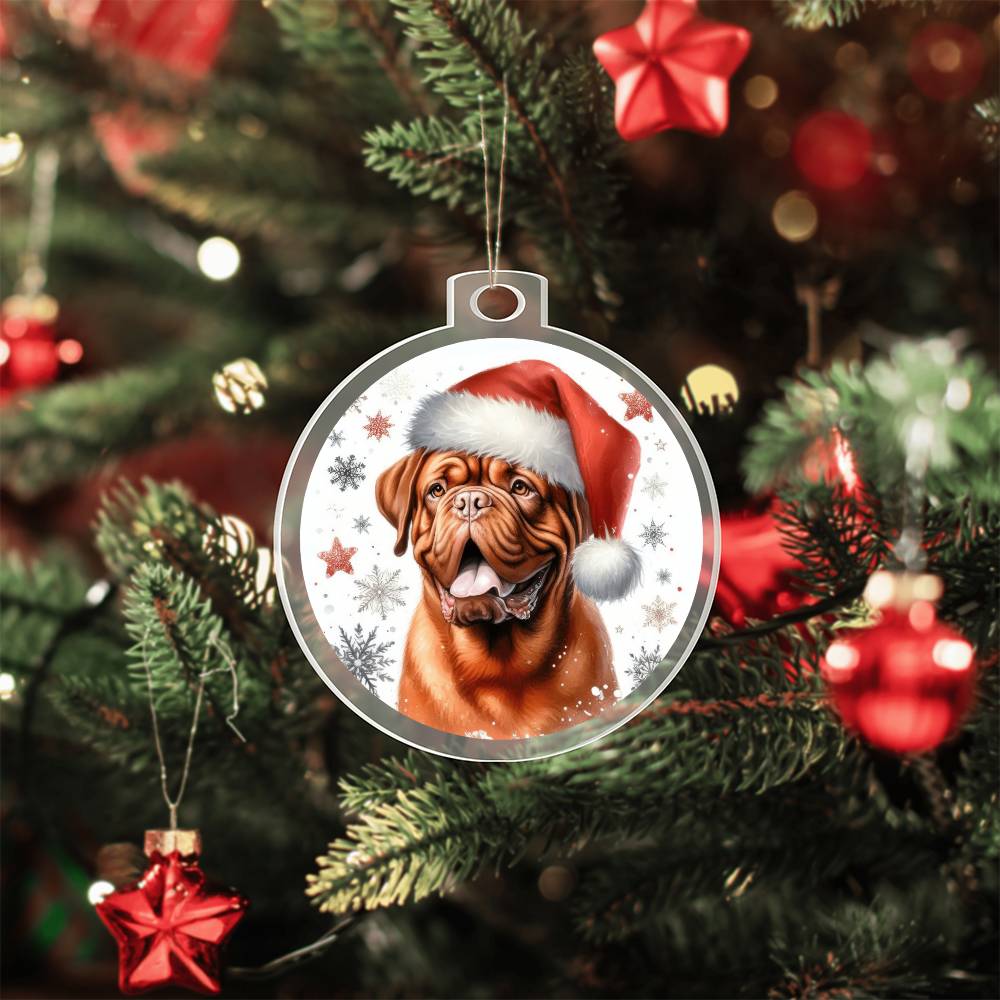 Christmas Dog - Dogue de Bordeaux - Acrylic Ornament