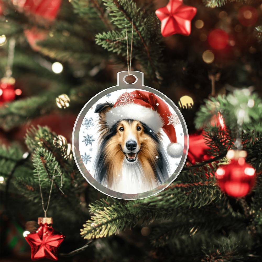 Christmas Dog - Collie - Acrylic Ornament