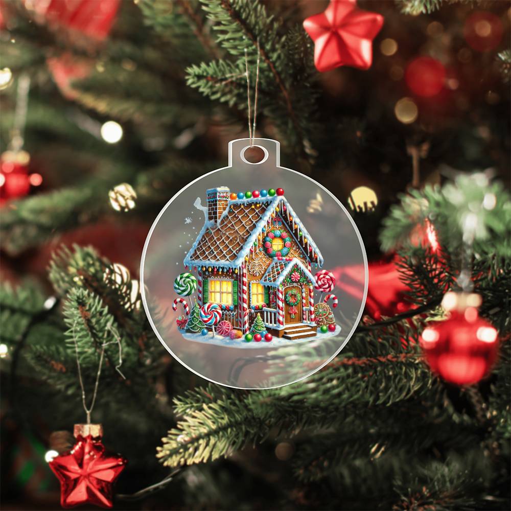 Christmas Gingerbread House 010 - Acrylic Ornament