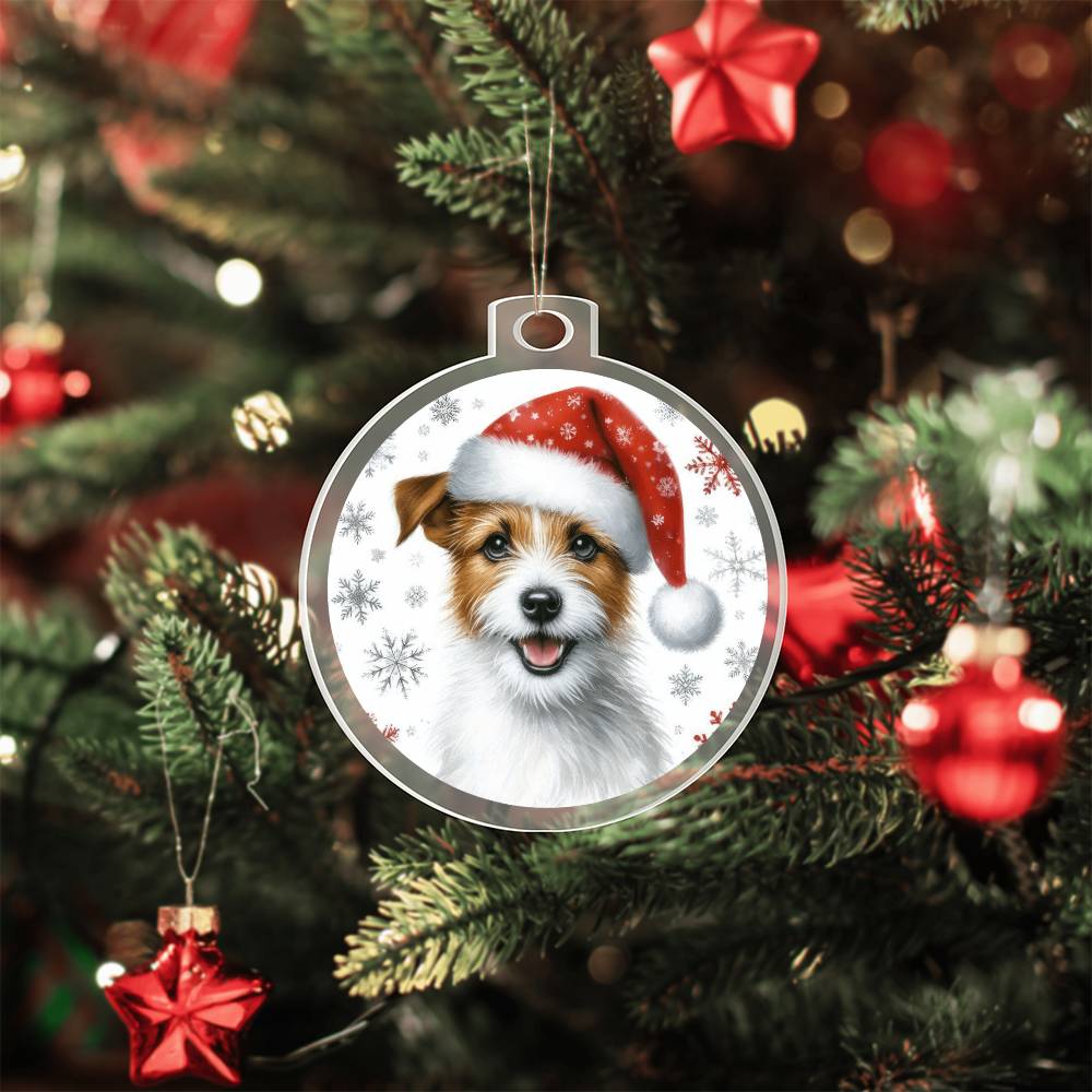 Christmas Dog - Jack Russell Terrier - Acrylic Ornament
