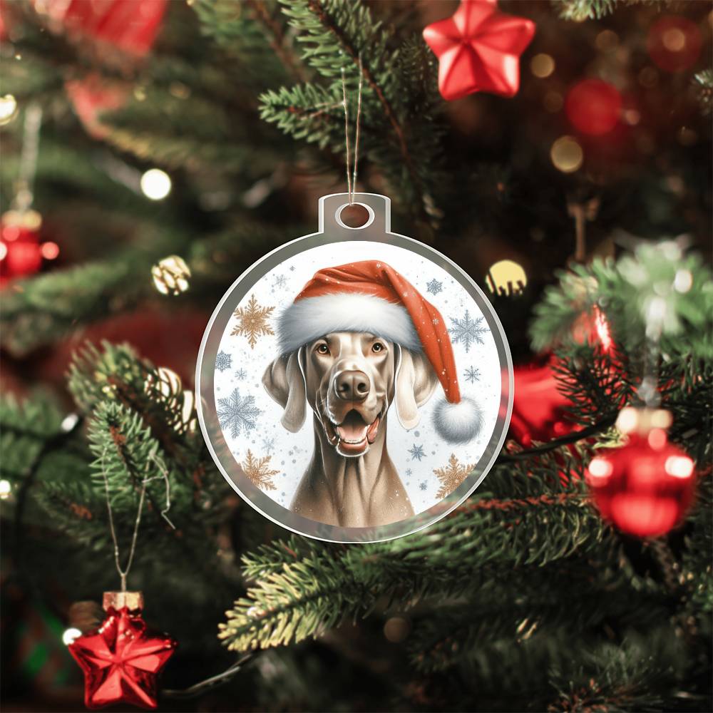 Christmas Dog - Weimaraner - Acrylic Ornament