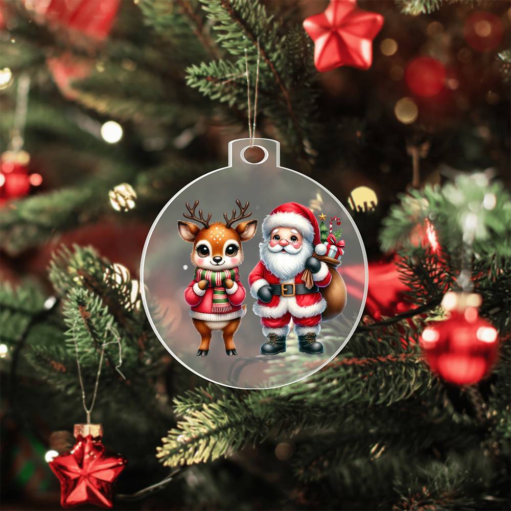 Cute Christmas Reindeer 014 - Acrylic Ornament