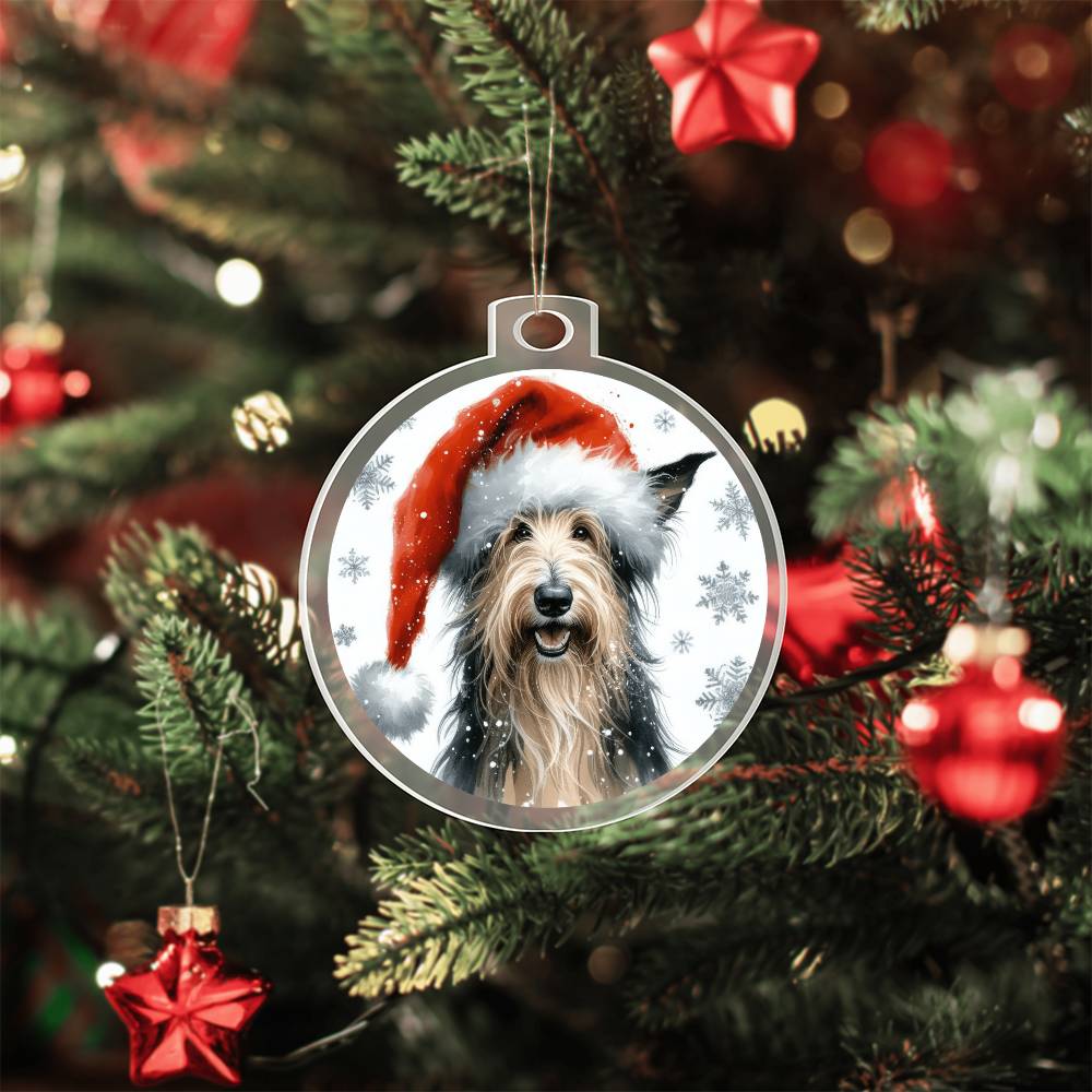 Christmas Dog - Scottish Deerhound - Acrylic Ornament