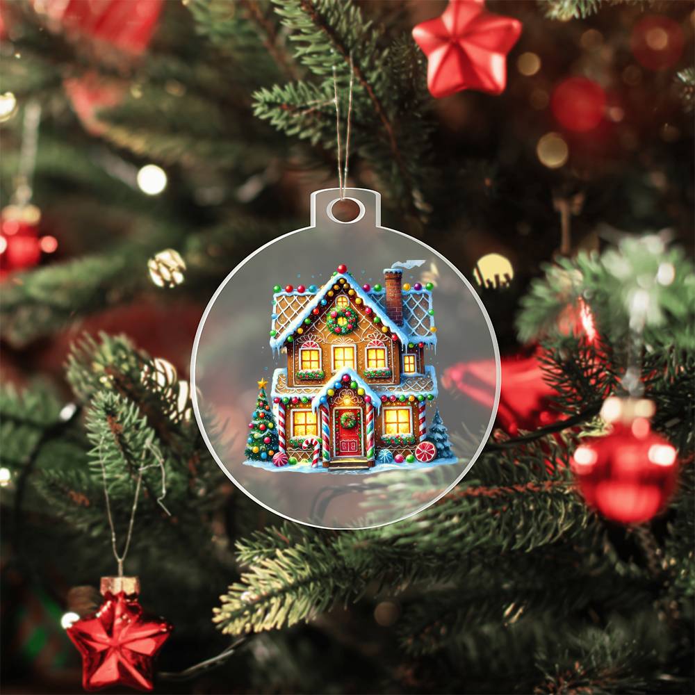 Christmas Gingerbread House 001 - Acrylic Ornament