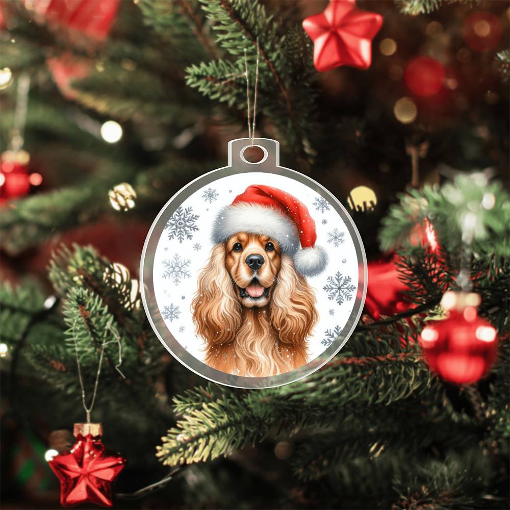 Christmas Dog - English Cocker Spaniel - Acrylic Ornament