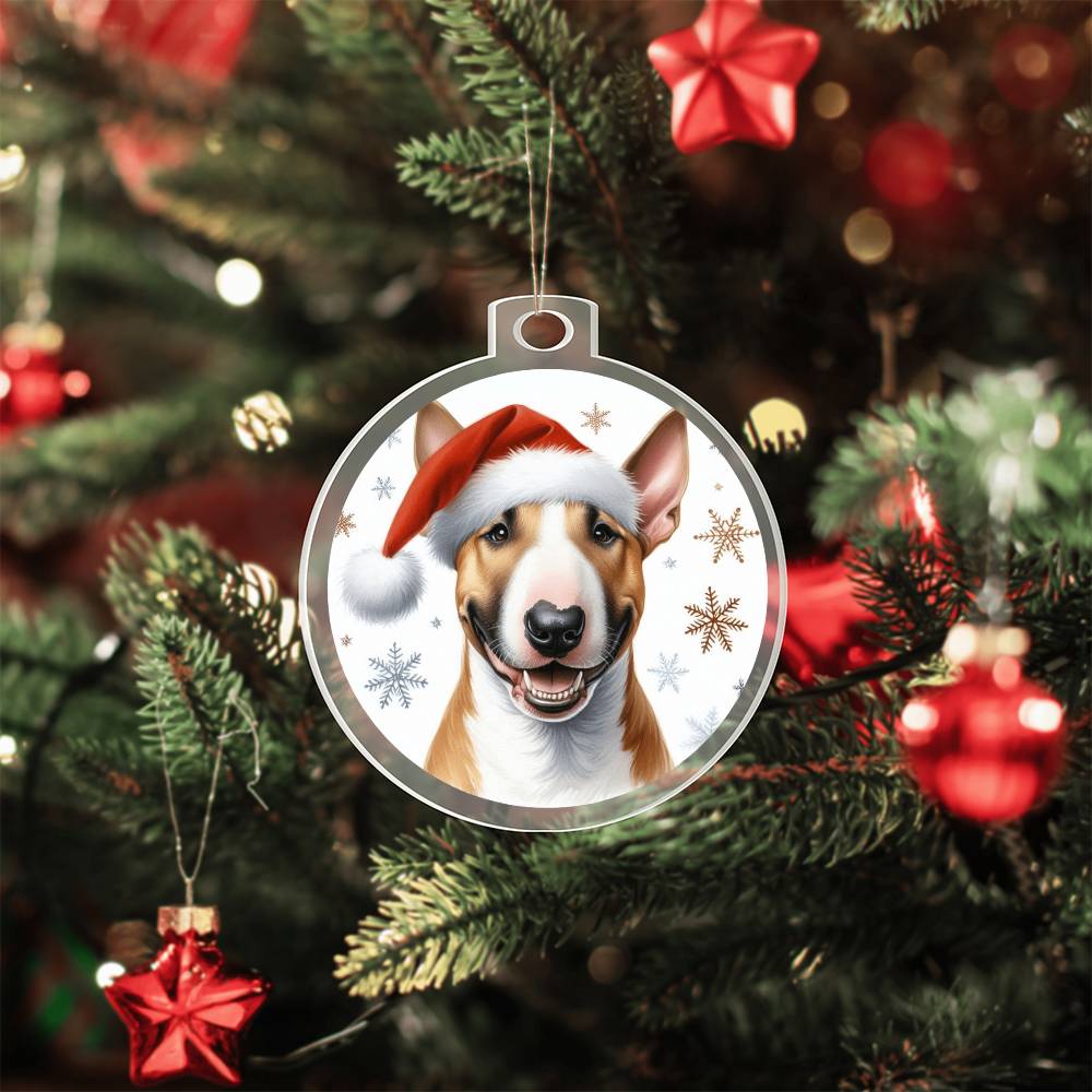 Christmas Dog - Bull Terrier - Acrylic Ornament