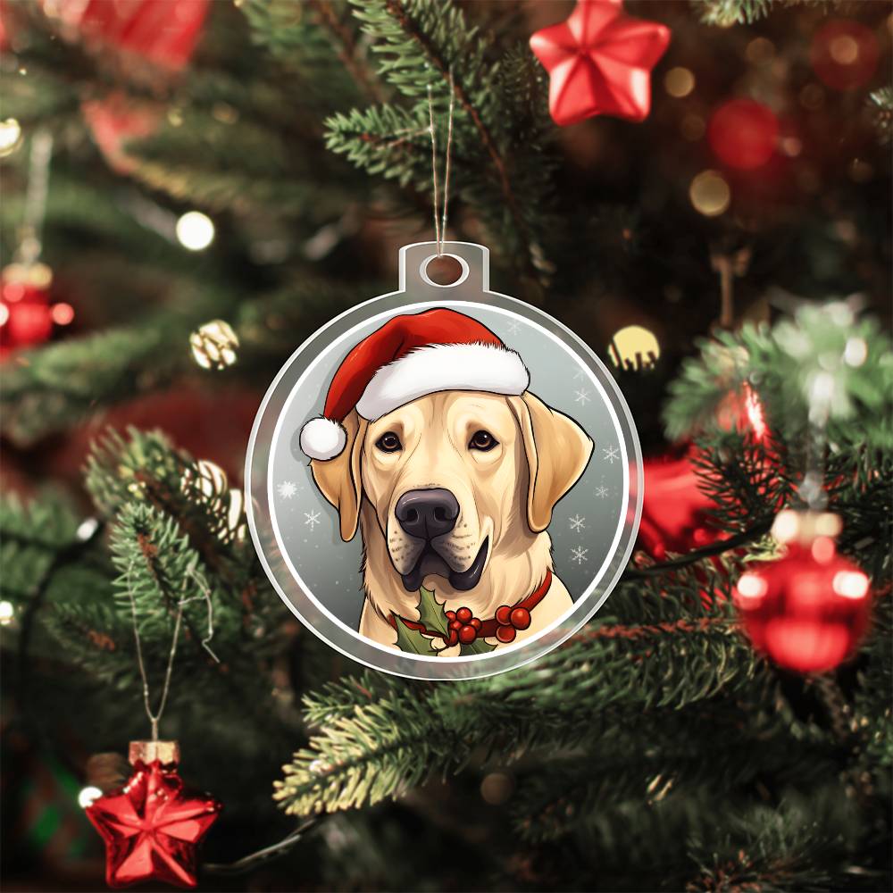 Dog Stained Glass Christmas Design 016 - Acrylic Ornament