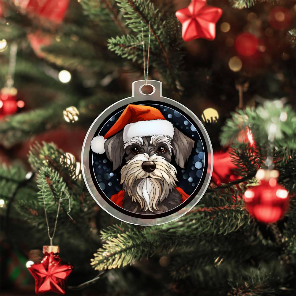 Dog Stained Glass Christmas Design 018 - Acrylic Ornament