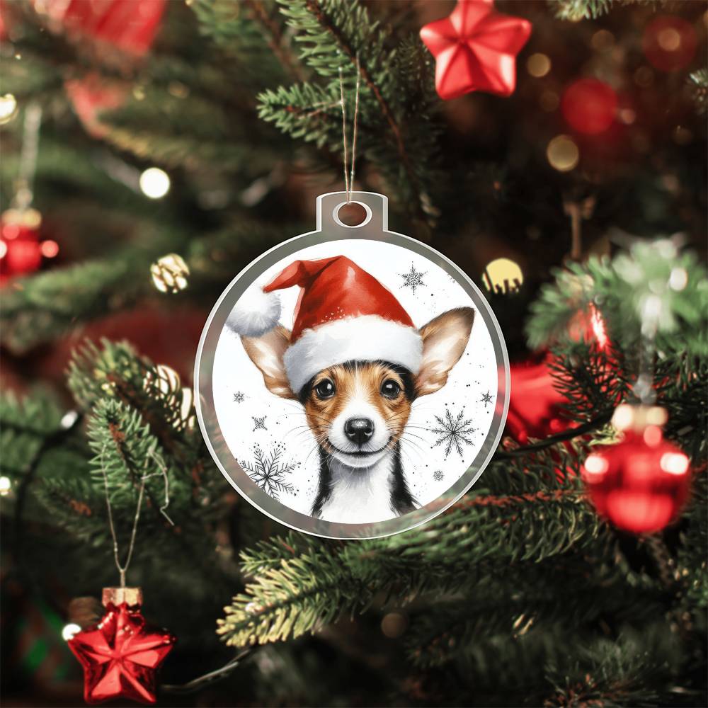 Christmas Dog - Rat Terrier - Acrylic Ornament