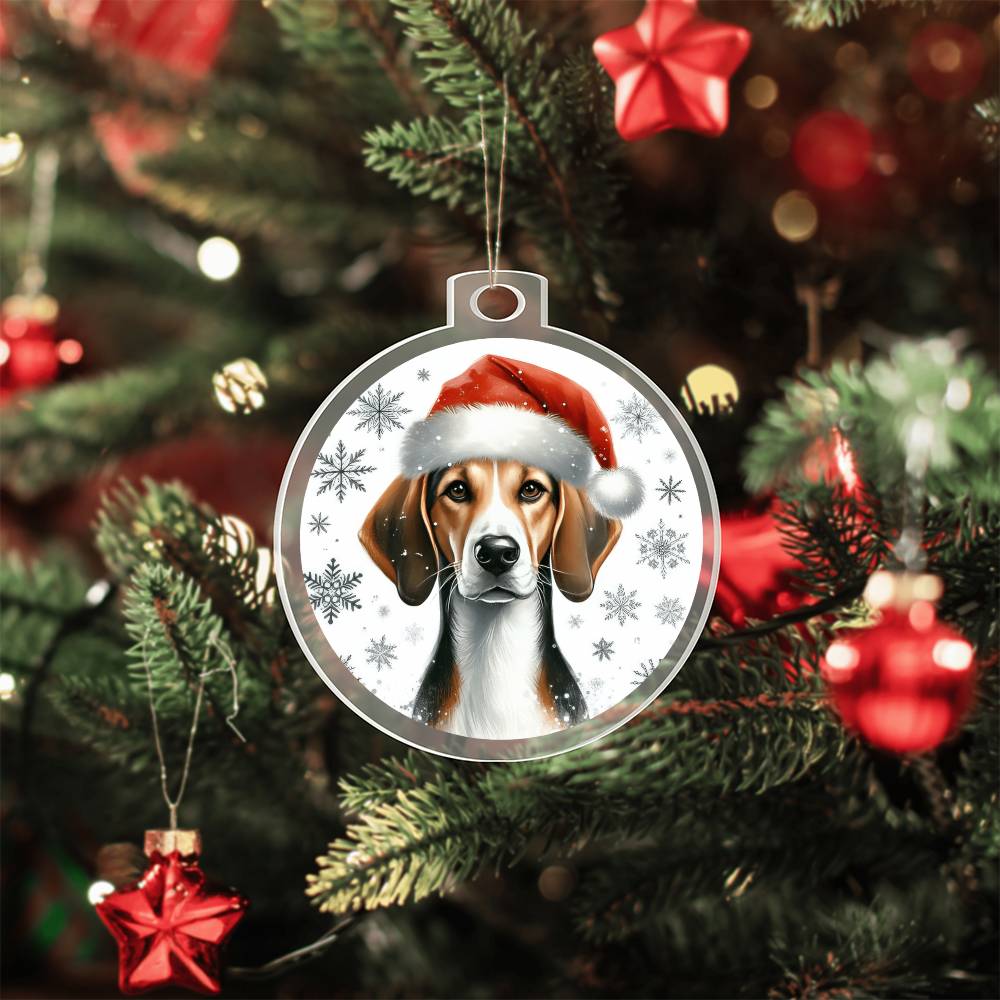 Christmas Dog - American Foxhound - Acrylic Ornament