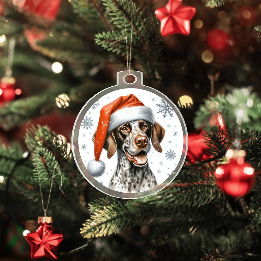 Christmas Dog - Pointer - Acrylic Ornament