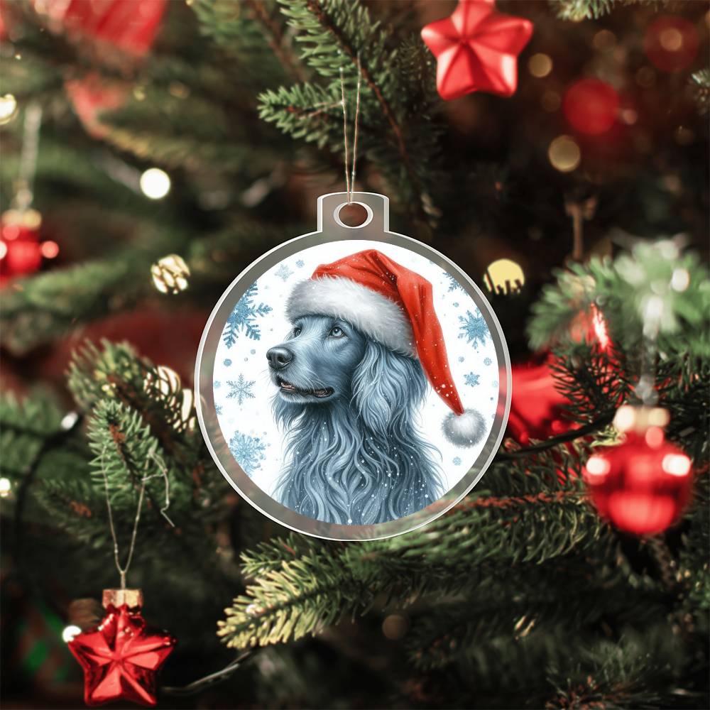 Christmas Dog - Blue Lacy - Acrylic Ornament