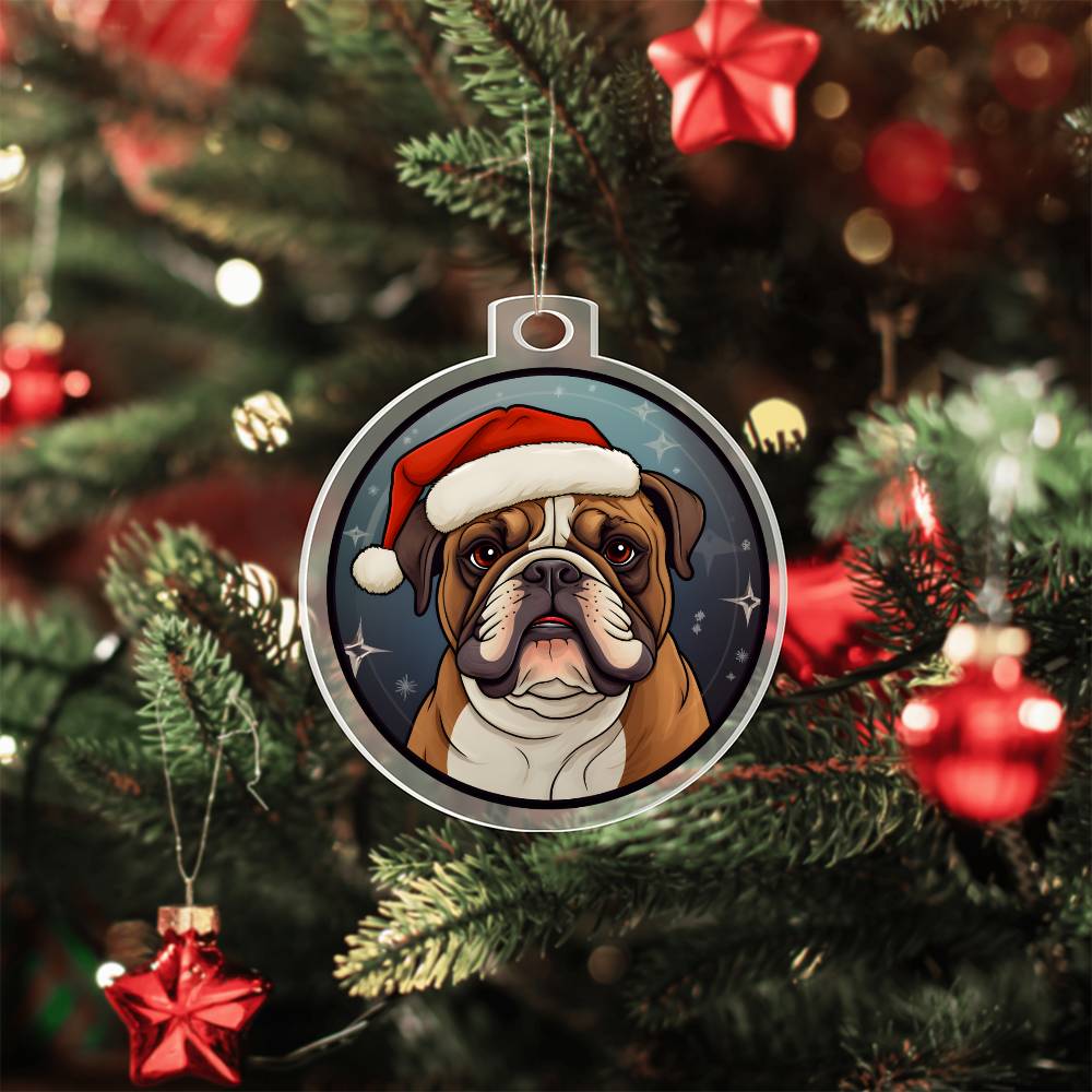 Dog Stained Glass Christmas Design 031 - Acrylic Ornament