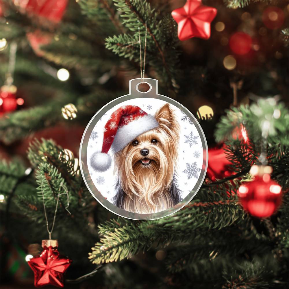 Christmas Dog - Silky Terrier - Acrylic Ornament