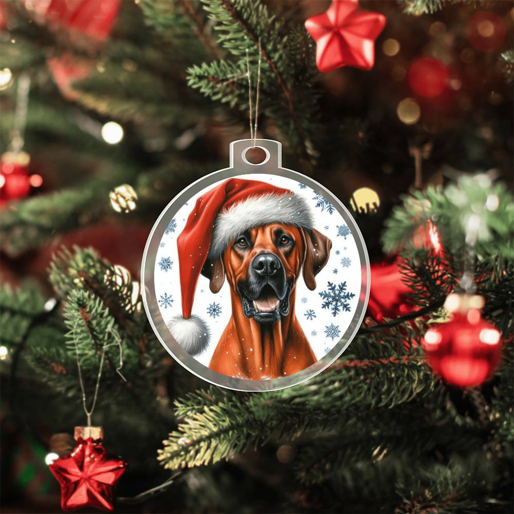 Christmas Dog - Rhodesian Ridgeback - Acrylic Ornament