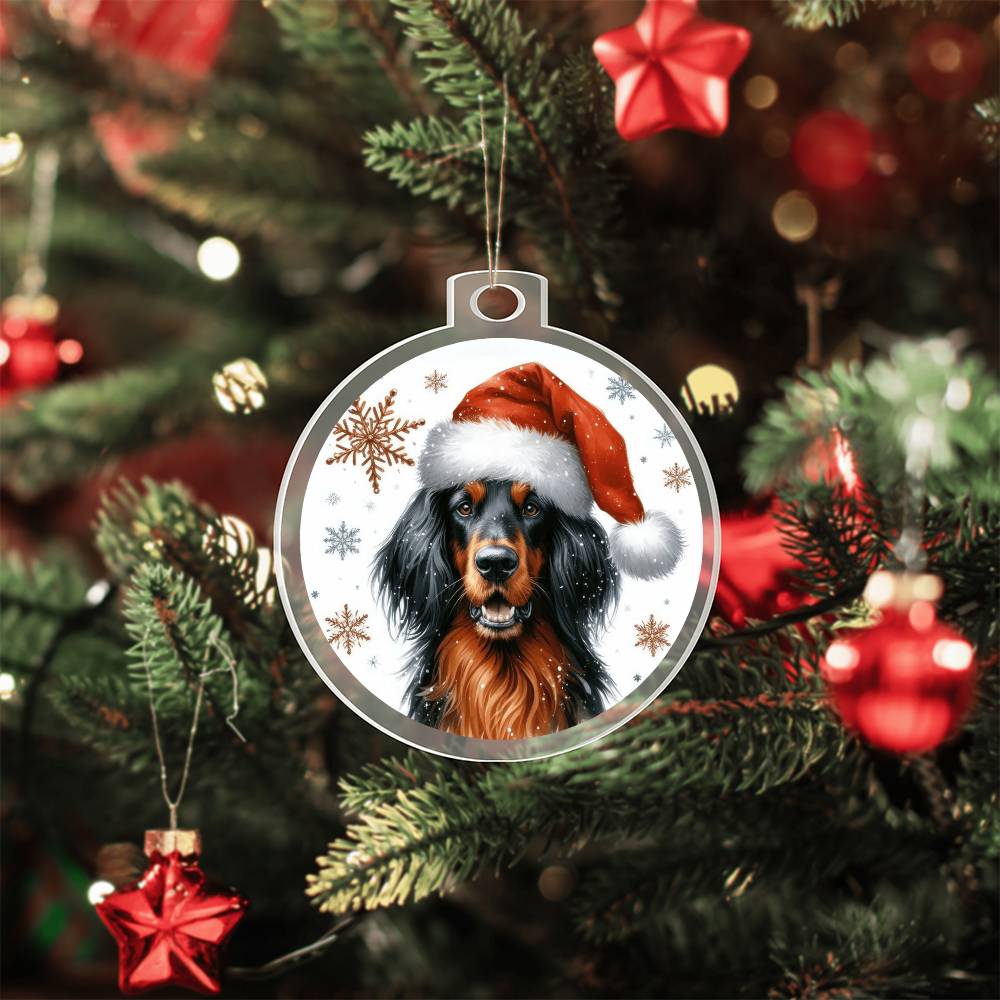 Christmas Dog - Gordon Setter - Acrylic Ornament