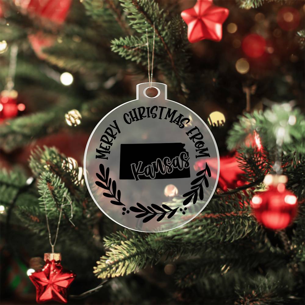 Merry Christmas From Kansas - Acrylic Ornament