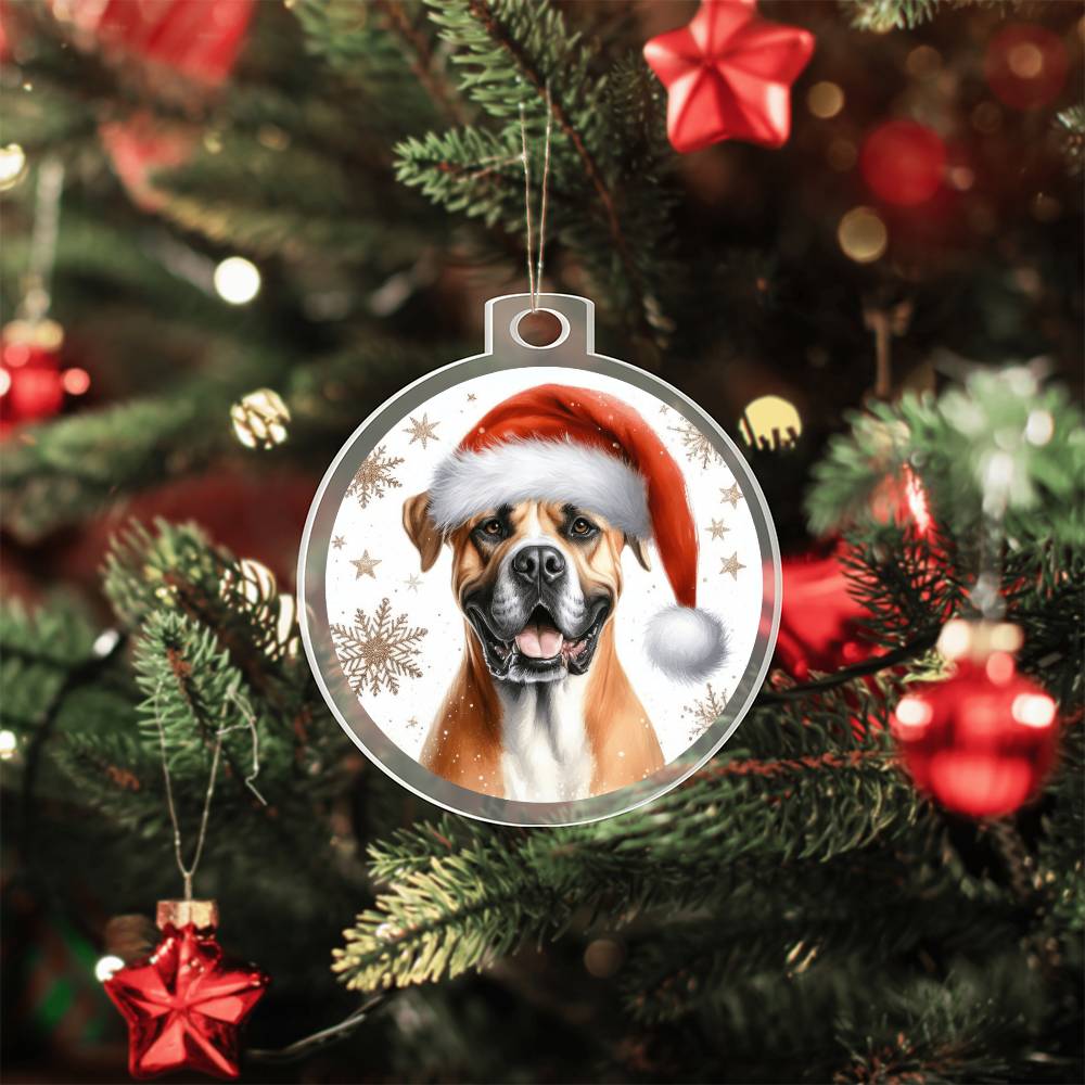 Christmas Dog - Dogo Argentino - Acrylic Ornament