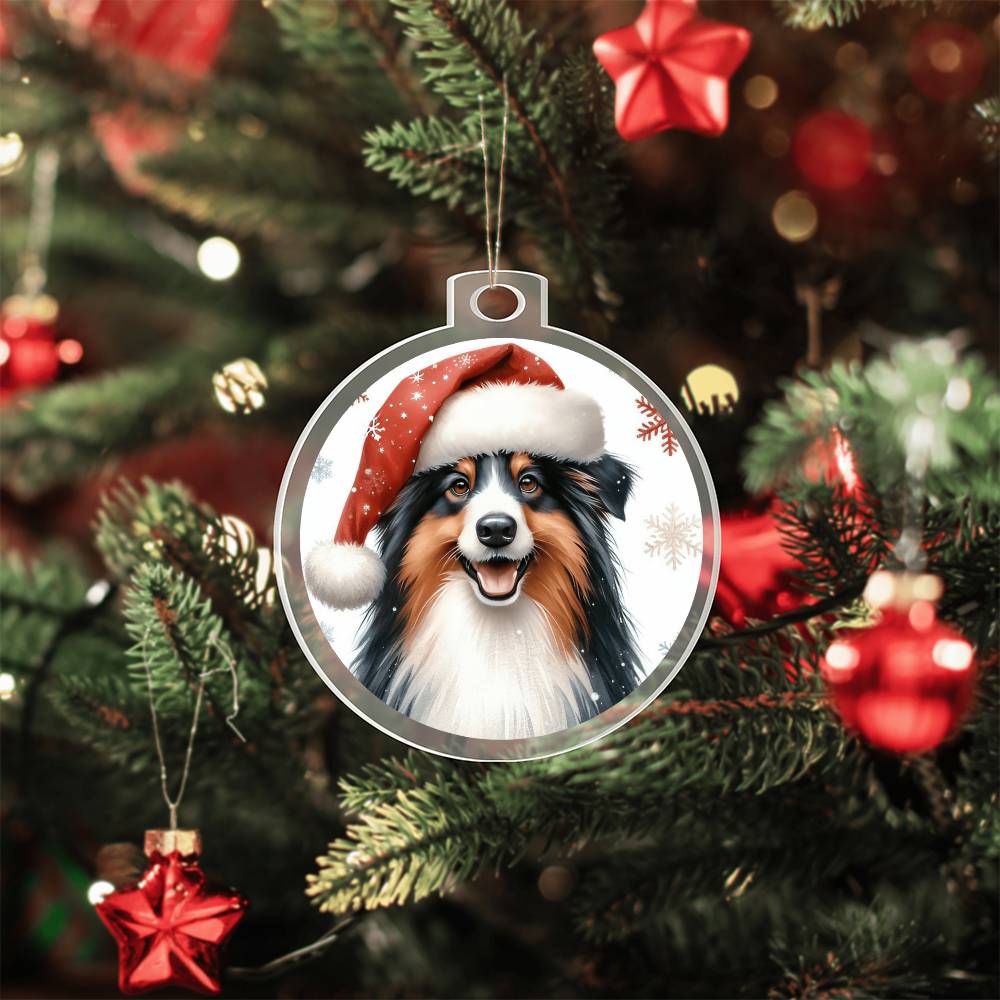 Christmas Dog - Miniature American Shepherd - Acrylic Ornament