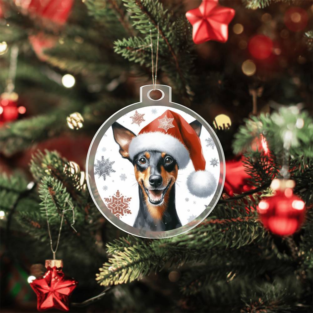 Christmas Dog - Manchester Terrier - Acrylic Ornament