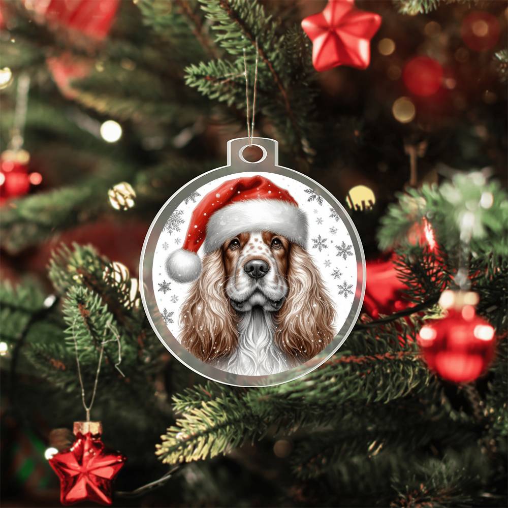 Christmas Dog - Clumber Spaniel - Acrylic Ornament