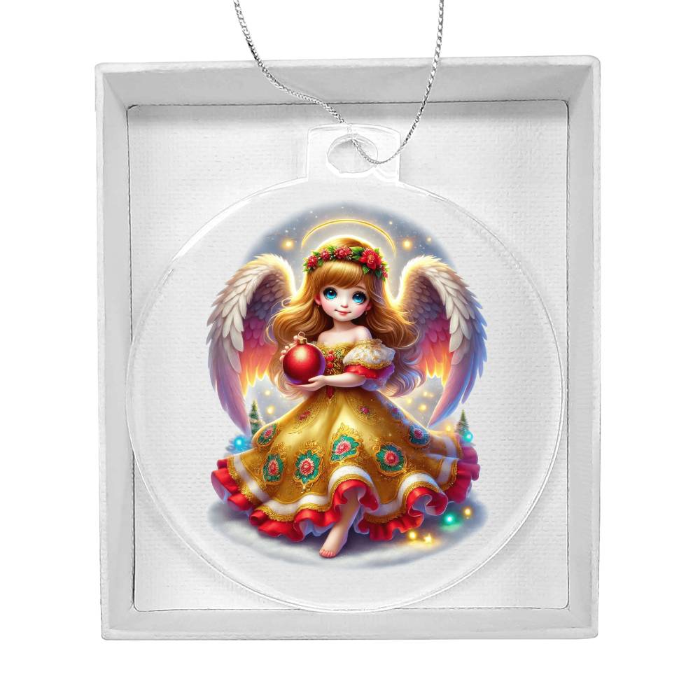 Cute Christmas Angel 018 - Acrylic Ornament